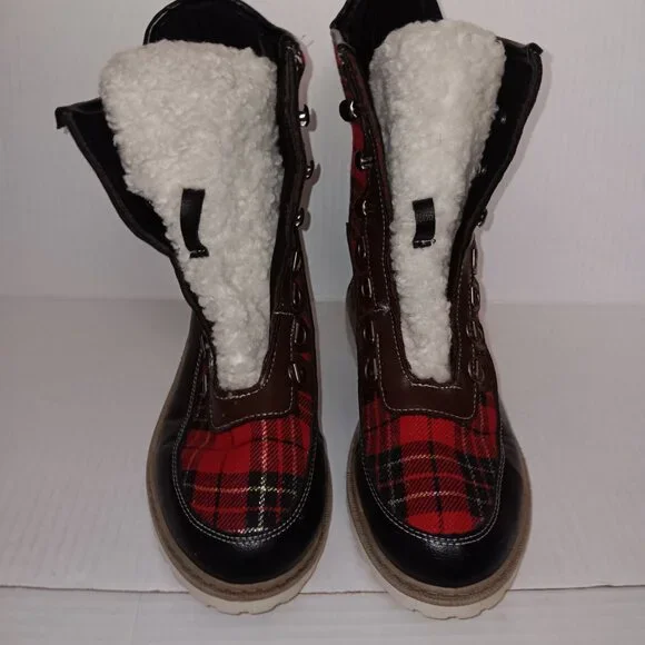 HOTKISS PLAID PRINT FAUX FUR BOOTS - Picture 12 of 13